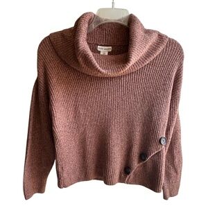 YET AGAIN Cotton Poly Blend Cowl Neck Sweater SZ M